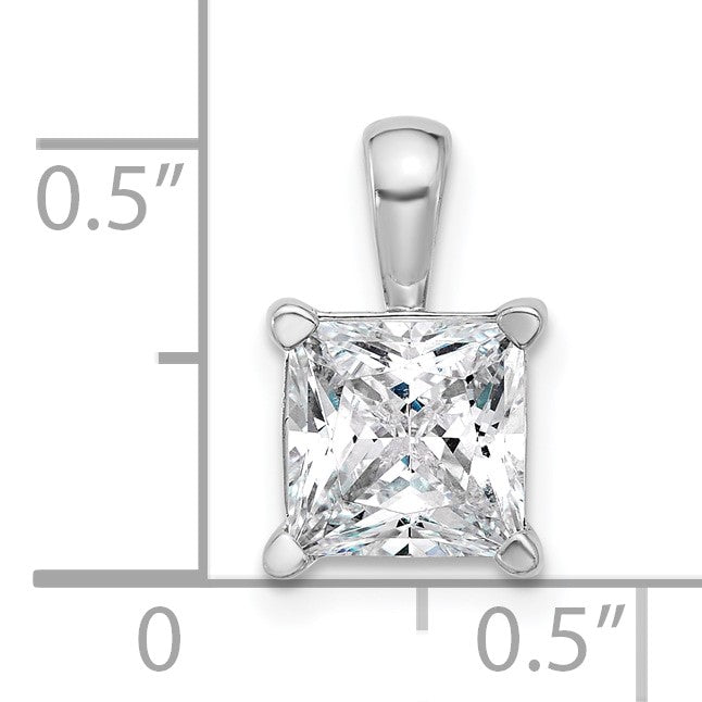 14K Weißgold 2,5 ct. Zertifizierter Laborgezüchteter Diamant VS/SI+ G+ Princess-Schliff Vierzacken-Anhänger