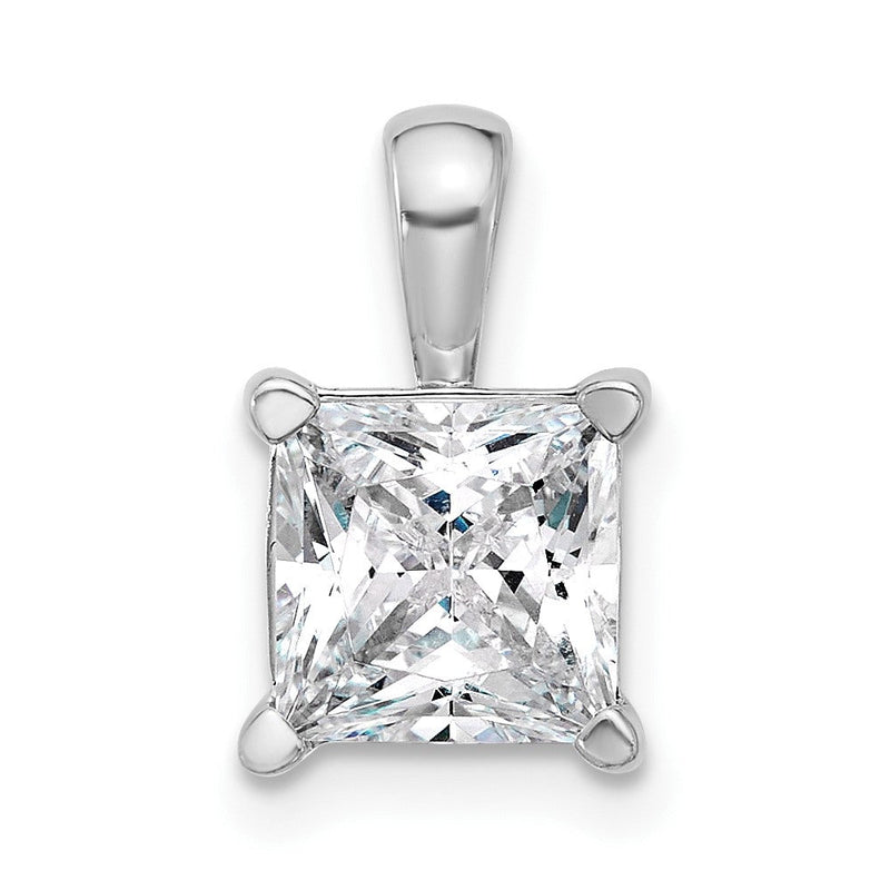 14K Weißgold 2,5 ct. Zertifizierter Laborgezüchteter Diamant VS/SI+ G+ Princess-Schliff Vierzacken-Anhänger