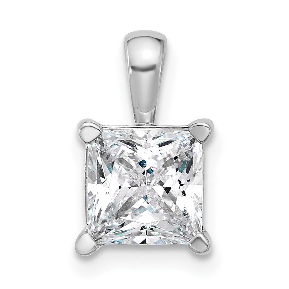 14K Weißgold 2,5 ct. Zertifizierter Laborgezüchteter Diamant VS/SI+ G+ Princess-Schliff Vierzacken-Anhänger