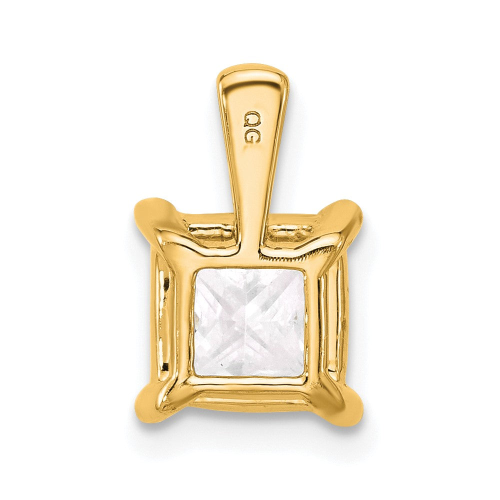 14K Gelbgold 2,5 ct. Laborgezüchteter Diamant VS/SI+ G+ Princess-Vierzack-Anhänger