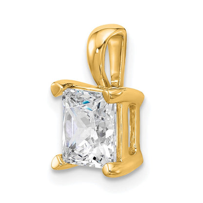 14K Gelbgold Anhänger mit 2,5 ct. zertifiziertem, im Labor gezüchtetem Diamanten im Princess-Schliff VS/SI+ G+, Vierkrappenfassung