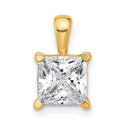 14K Gelbgold 2,5 ct. Laborgezüchteter Diamant VS/SI+ G+ Princess-Vierzack-Anhänger