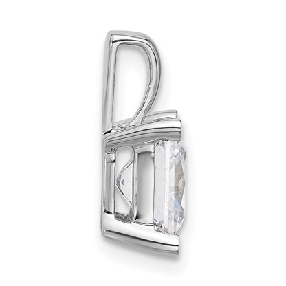 14K Weißgold 3 ct. zertifizierter im Labor gezüchteter Diamant VS/SI+ G+ Princess-Schliff Vierzack-Anhänger