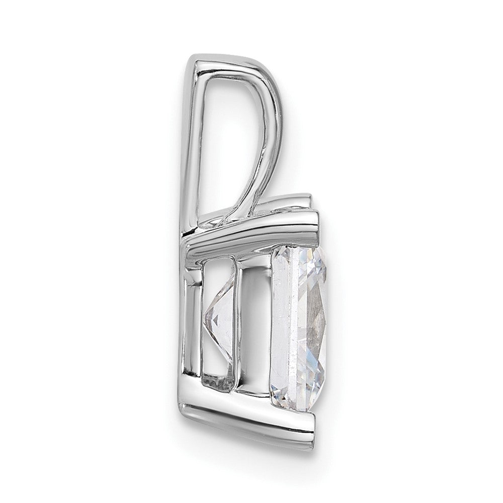 14K Weißgold 3 ct. Laborgezüchteter Diamant VS/SI+ G+ Prinzess-Schliff Vierkrallen-Anhänger