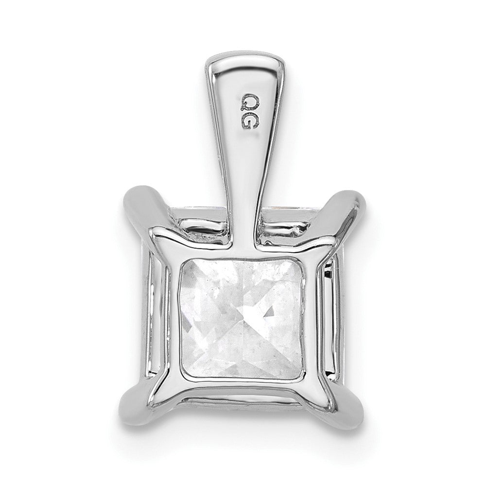 14K Weißgold 3 ct. zertifizierter im Labor gezüchteter Diamant VS/SI+ G+ Princess-Schliff Vierzack-Anhänger