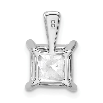 14K Weißgold 3 ct. zertifizierter im Labor gezüchteter Diamant VS/SI+ G+ Princess-Schliff Vierzack-Anhänger