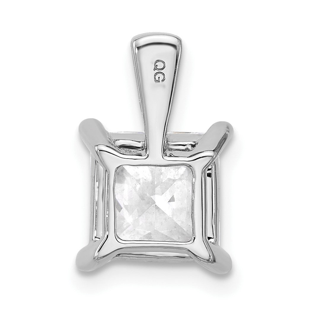 14K Weißgold 3 ct. zertifizierter im Labor gezüchteter Diamant VS/SI+ G+ Princess-Schliff Vierzack-Anhänger