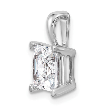 14K Weißgold 3 ct. Laborgezüchteter Diamant VS/SI+ G+ Prinzess-Schliff Vierkrallen-Anhänger