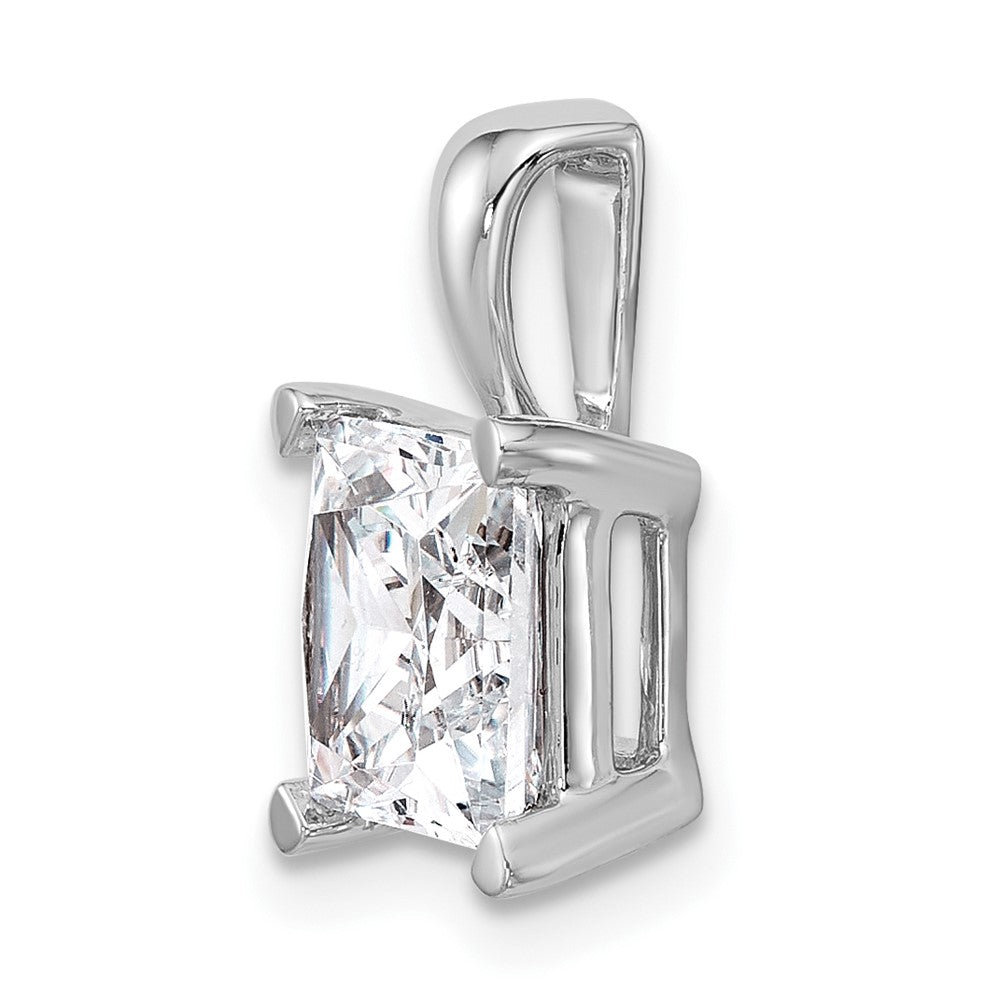 14K Weißgold 3 ct. zertifizierter im Labor gezüchteter Diamant VS/SI+ G+ Princess-Schliff Vierzack-Anhänger