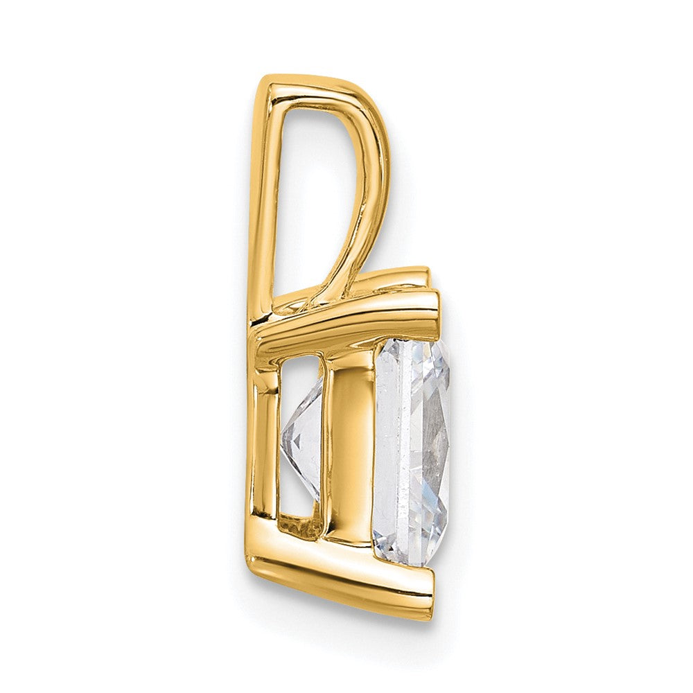14K Gelbgold Anhänger mit 3 ct. laborgezüchtetem Diamant im Princess-Schliff, VS/SI+ G+, Vierkrappenfassung