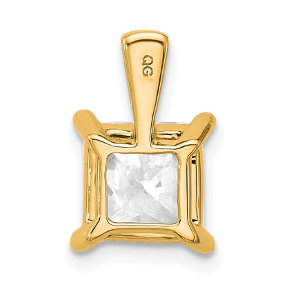 14K Gelbgold Anhänger mit 3 ct. laborgezüchtetem Diamant im Princess-Schliff, VS/SI+ G+, Vierkrappenfassung
