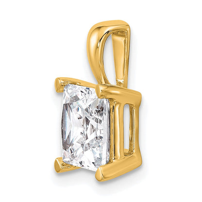14K Gelbgold Anhänger mit 3 ct. laborgezüchtetem Diamant im Princess-Schliff, VS/SI+ G+, Vierkrappenfassung