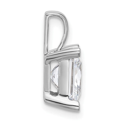 14K Weißgold 4 ct. Labor-Diamant VS/SI+ G+ Princess-Schliff Komplett-Vierkrappen-Anhänger