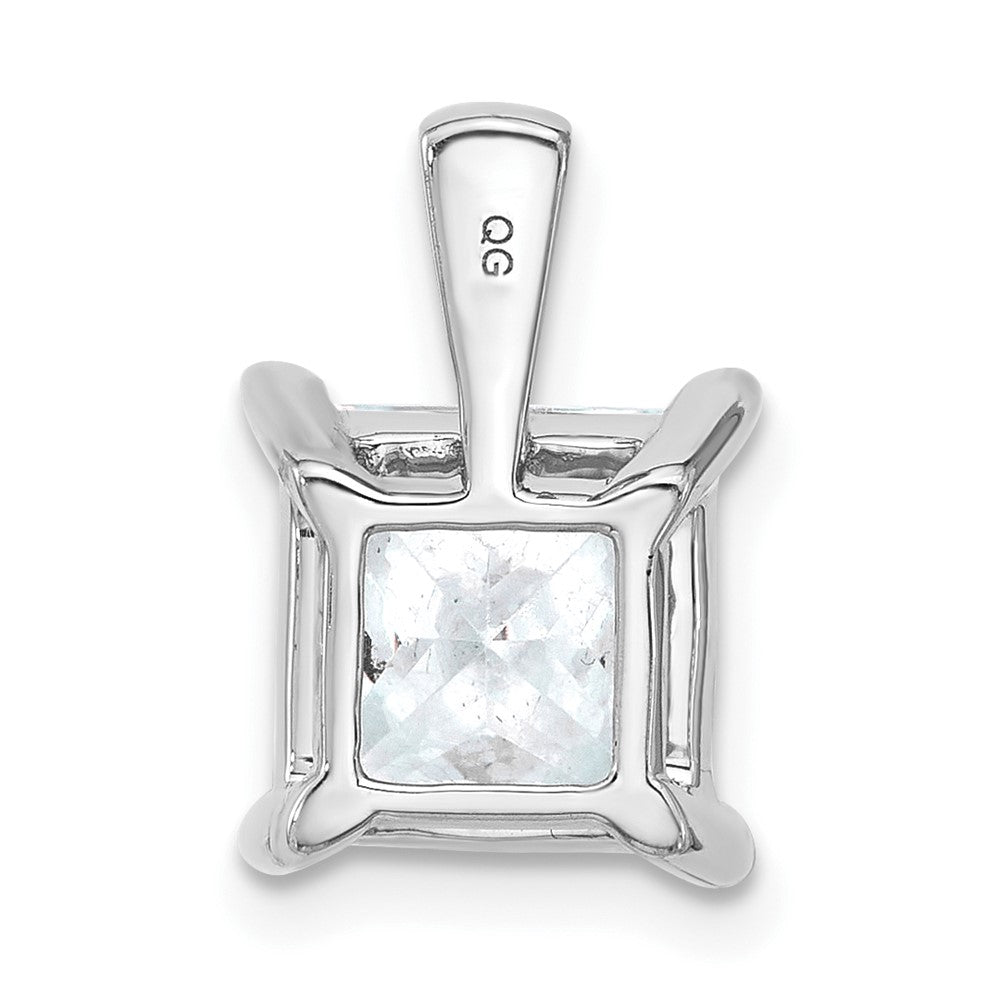 14K Weißgold 4 ct. Labor-Diamant VS/SI+ G+ Princess-Schliff Komplett-Vierkrappen-Anhänger
