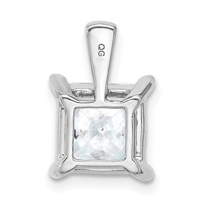 14K Weißgold 4 ct. Labor-Diamant VS/SI+ G+ Princess-Schliff Komplett-Vierkrappen-Anhänger