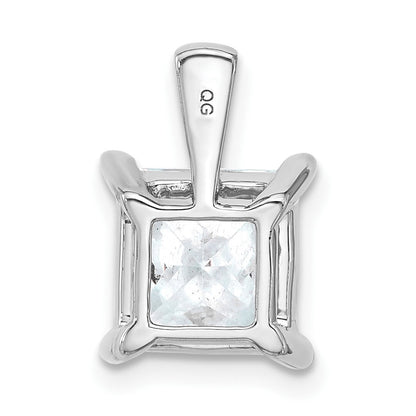 14K Weißgold 4 ct. Zertifizierter Laborgezüchteter Diamant VS/SI+ G+ Princess-Schliff Vierkrappen-Anhänger