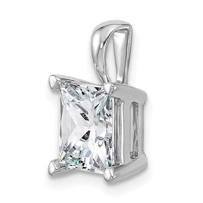 14K Weißgold 4 ct. Labor-Diamant VS/SI+ G+ Princess-Schliff Komplett-Vierkrappen-Anhänger