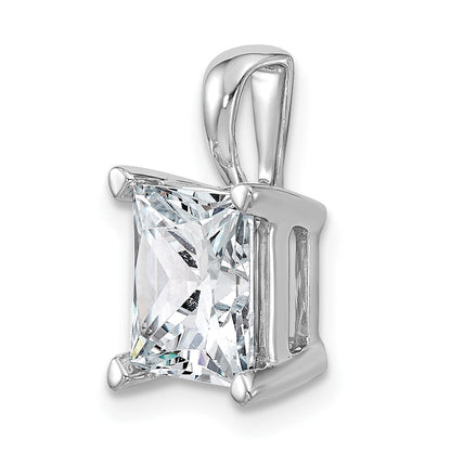 14K Weißgold 4 ct. Zertifizierter Laborgezüchteter Diamant VS/SI+ G+ Princess-Schliff Vierkrappen-Anhänger