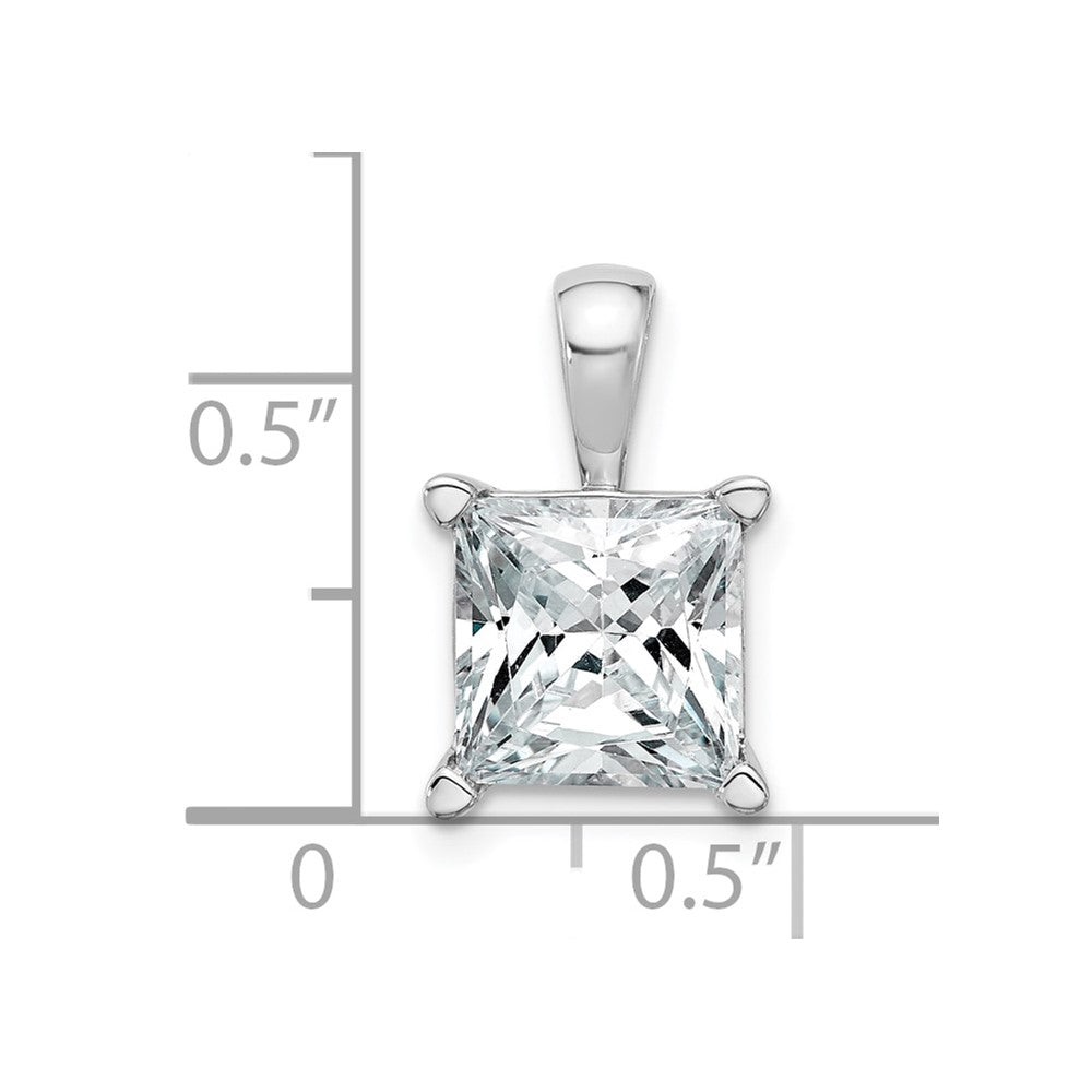 14K Weißgold 4 ct. Labor-Diamant VS/SI+ G+ Princess-Schliff Komplett-Vierkrappen-Anhänger