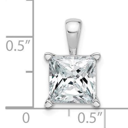 14K Weißgold 4 ct. Zertifizierter Laborgezüchteter Diamant VS/SI+ G+ Princess-Schliff Vierkrappen-Anhänger