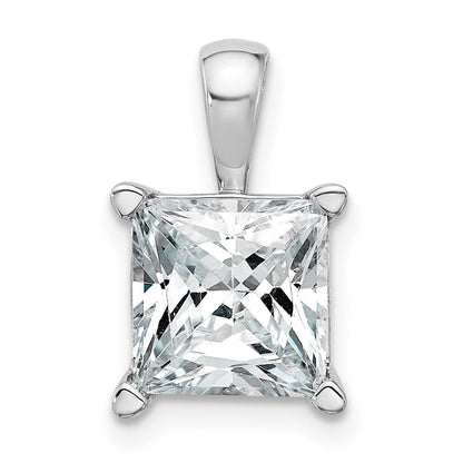 14K Weißgold 4 ct. Labor-Diamant VS/SI+ G+ Princess-Schliff Komplett-Vierkrappen-Anhänger