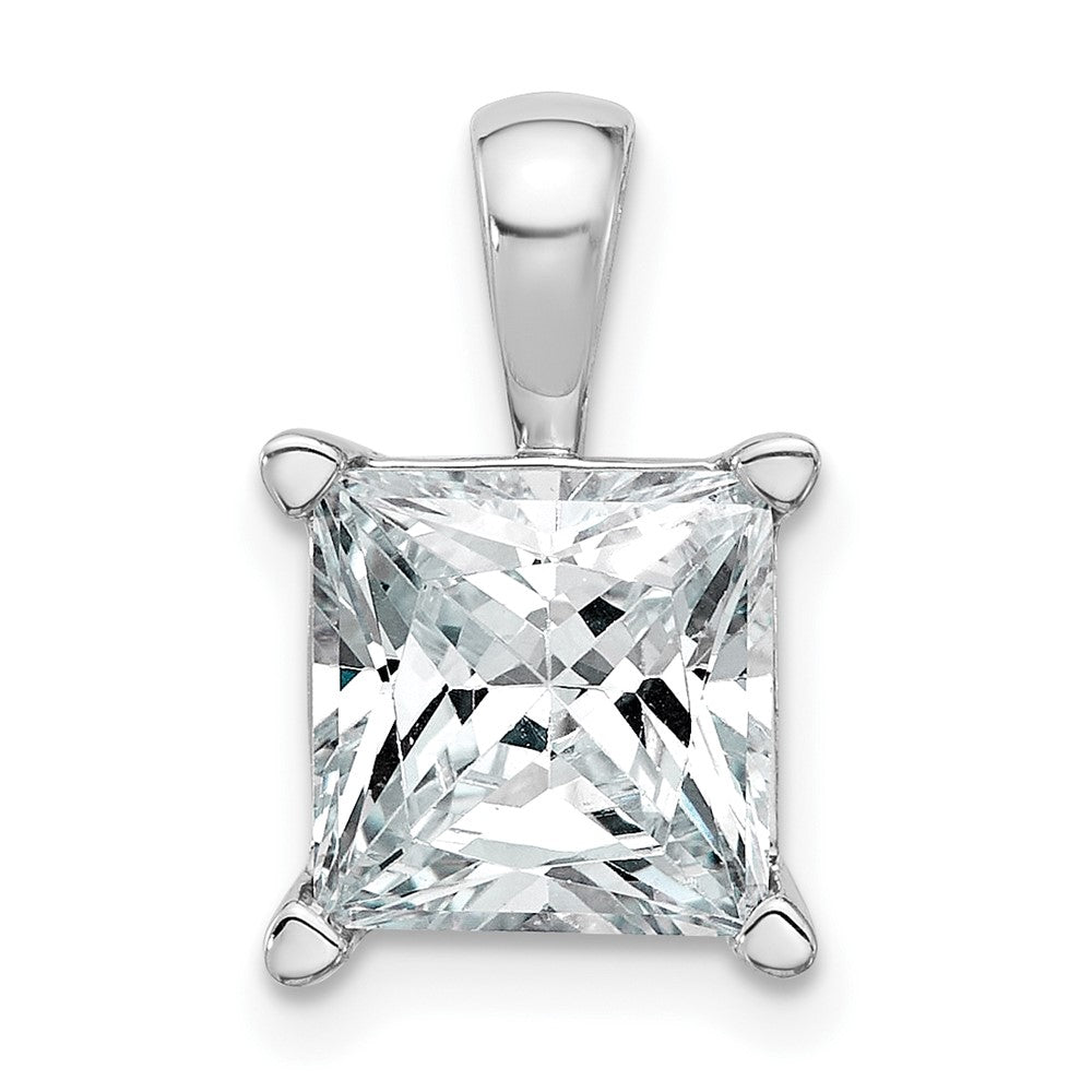 14K Weißgold 4 ct. Zertifizierter Laborgezüchteter Diamant VS/SI+ G+ Princess-Schliff Vierkrappen-Anhänger