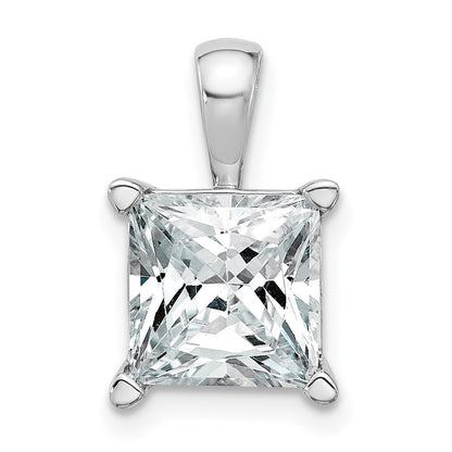 14K Weißgold 4 ct. Zertifizierter Laborgezüchteter Diamant VS/SI+ G+ Princess-Schliff Vierkrappen-Anhänger