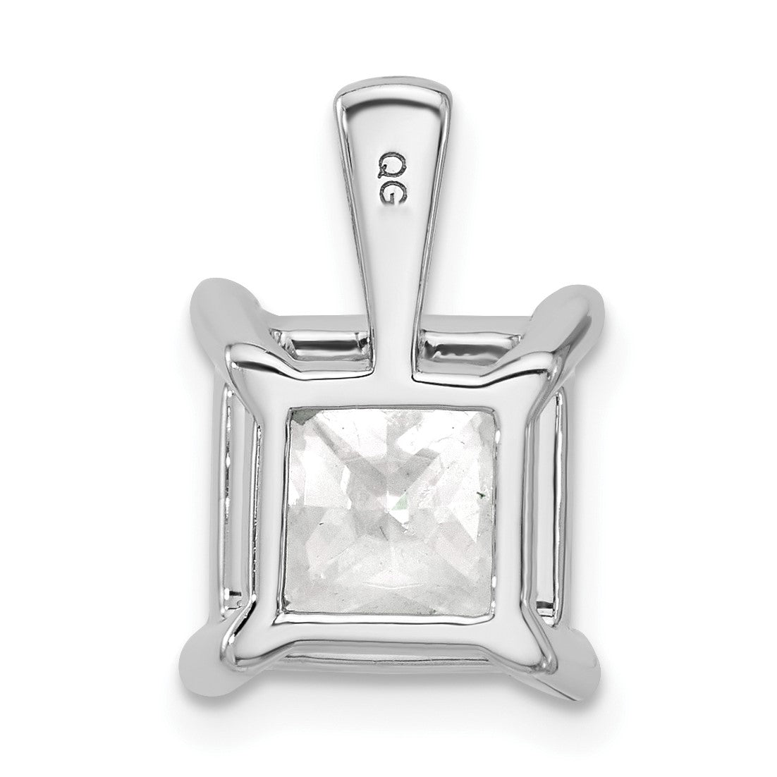 14K Weißgold Vierkrappen-Anhänger mit 5 ct. laborgezüchtetem Diamanten im Princess-Schliff, VS/SI+ G+