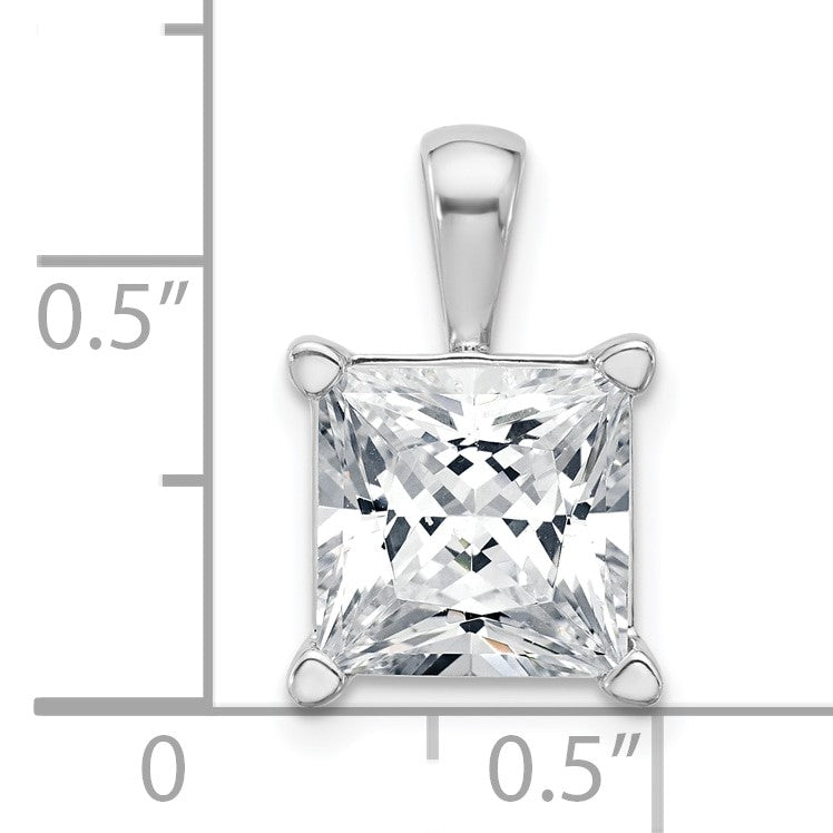14K Weißgold Vierkrappen-Anhänger mit 5 ct. laborgezüchtetem Diamanten im Princess-Schliff, VS/SI+ G+