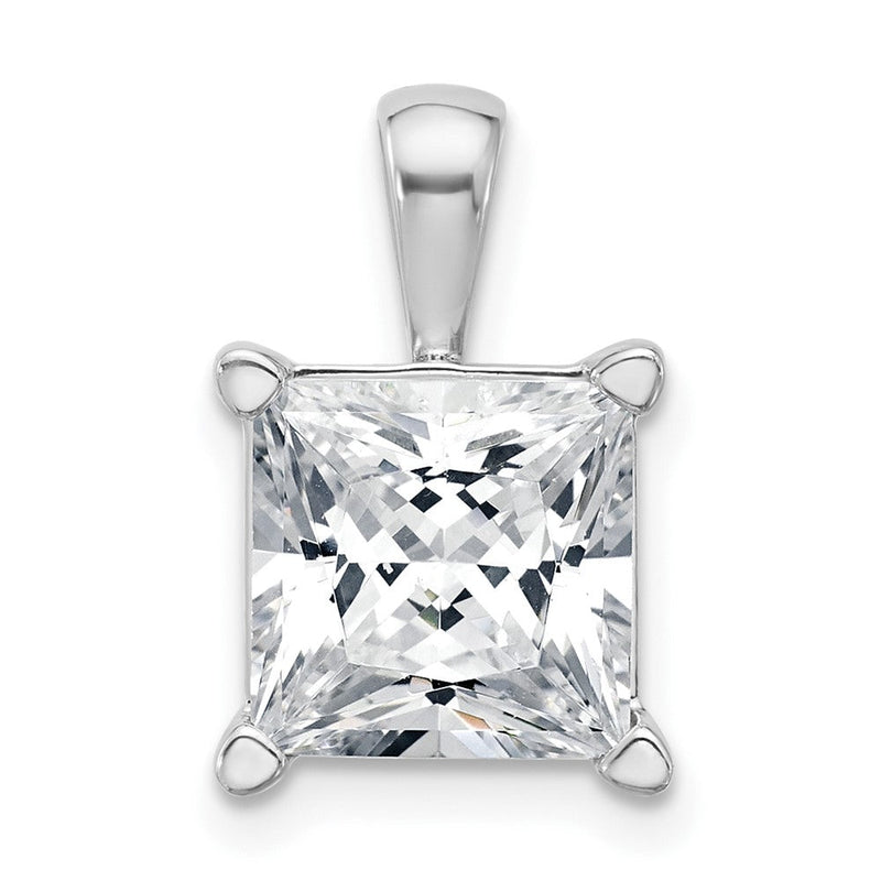 14K Weißgold Vierkrappen-Anhänger mit 5 ct. laborgezüchtetem Diamanten im Princess-Schliff, VS/SI+ G+