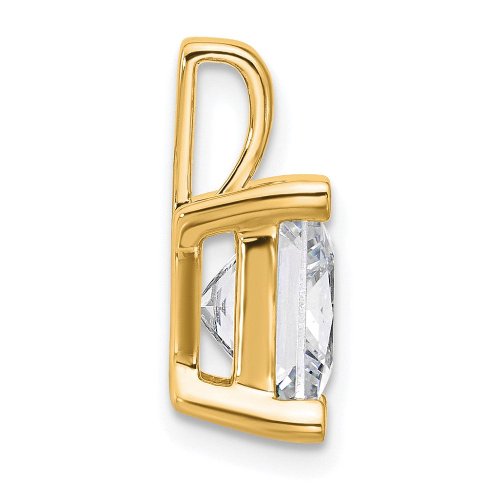14K Gelbgold Anhänger mit zertifiziertem 5 ct. im Labor gezüchtetem Diamant VS/SI+ G+ Princess-Schliff, komplett mit Vierkrappenfassung