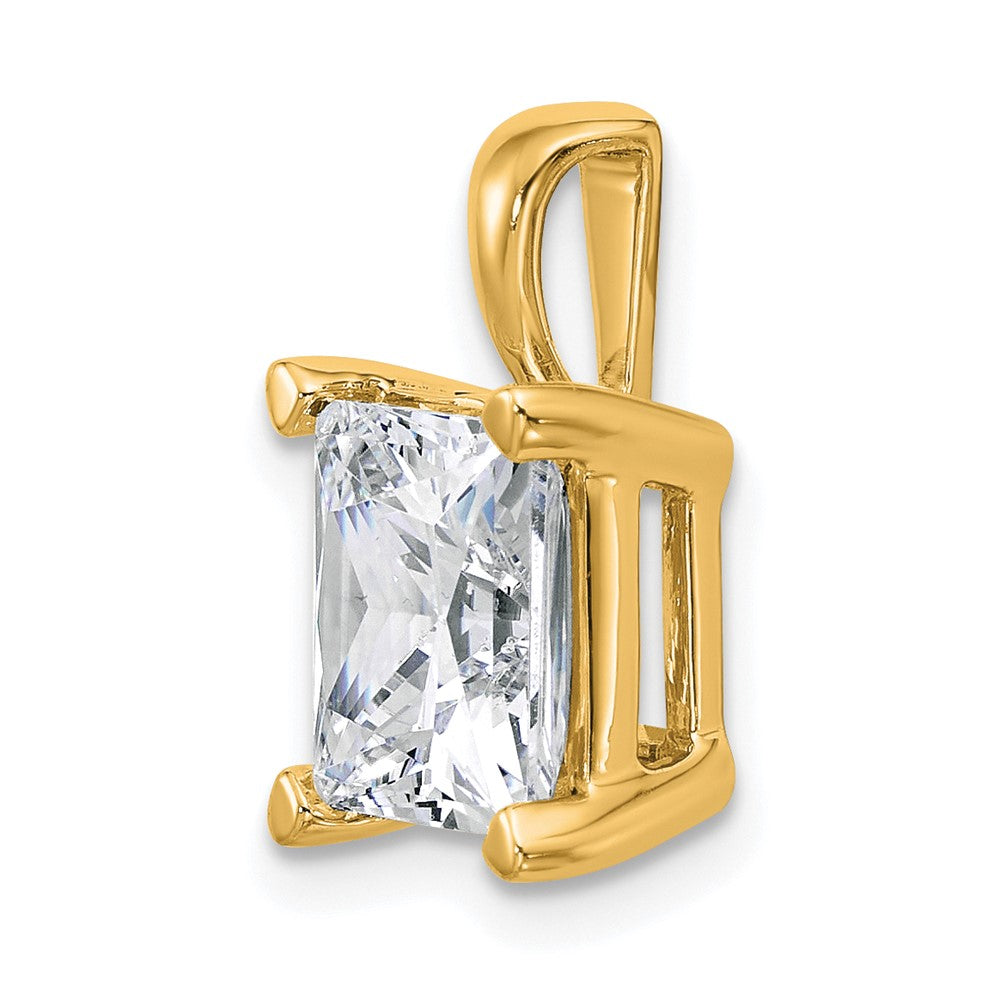 14K Gelbgold Anhänger mit 5 ct. im Labor gezüchteten Diamanten VS/SI+ G+ im Prinzess-Schliff, komplett mit Vierfach-Krappenfassung