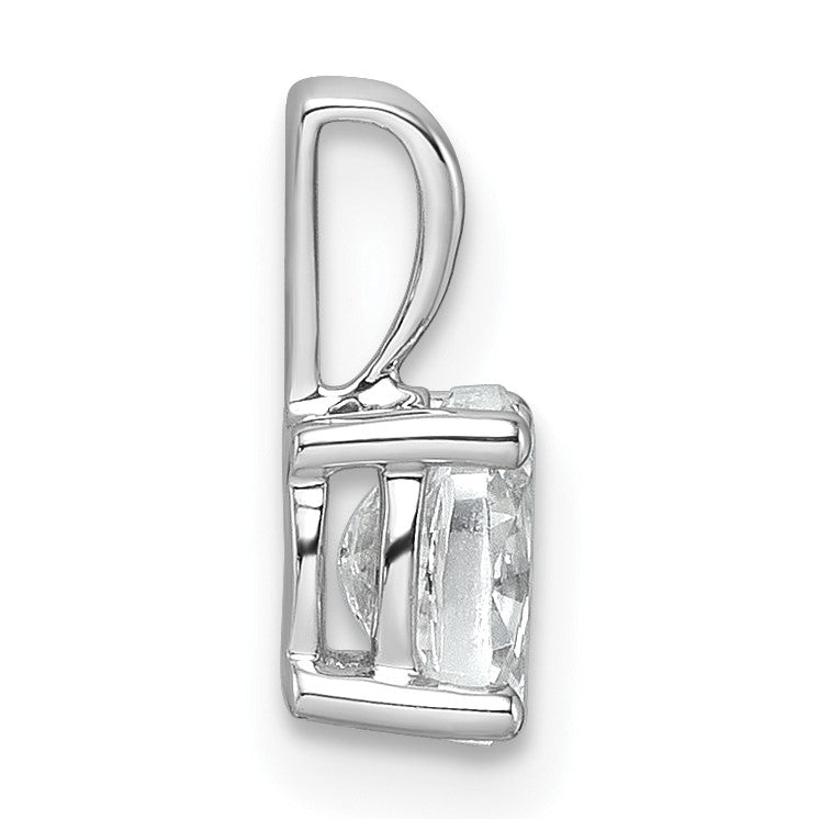 14K Weißgold 0,5 ct. zertifizierter, im Labor gezüchteter Diamant VS/SI+ G+ Oval-Anhänger mit Vierzackenfassung