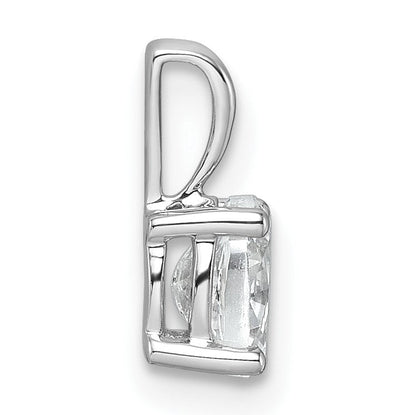 14K Weißgold 0,5 ct. zertifizierter, im Labor gezüchteter Diamant VS/SI+ G+ Oval-Anhänger mit Vierzackenfassung