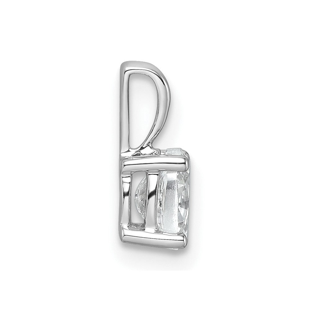 14K Weißgold Anhänger mit 0,5 ct. im Labor gezüchteten Diamanten VS/SI+ G+, oval, mit vier Krappen