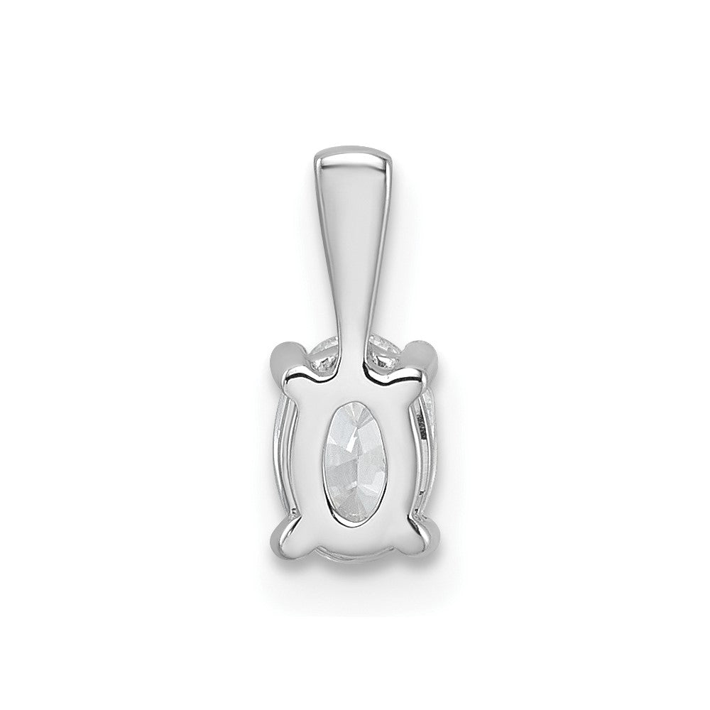 14K Weißgold Anhänger mit 0,5 ct. im Labor gezüchteten Diamanten VS/SI+ G+, oval, mit vier Krappen