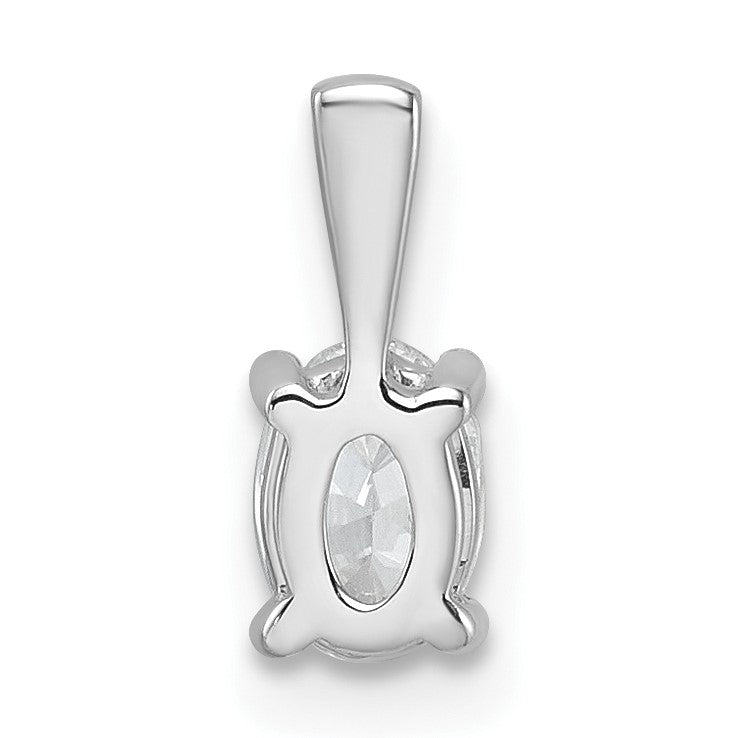 14K Weißgold 0,5 ct. zertifizierter, im Labor gezüchteter Diamant VS/SI+ G+ Oval-Anhänger mit Vierzackenfassung