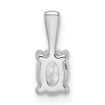 14K Weißgold 0,5 ct. zertifizierter, im Labor gezüchteter Diamant VS/SI+ G+ Oval-Anhänger mit Vierzackenfassung