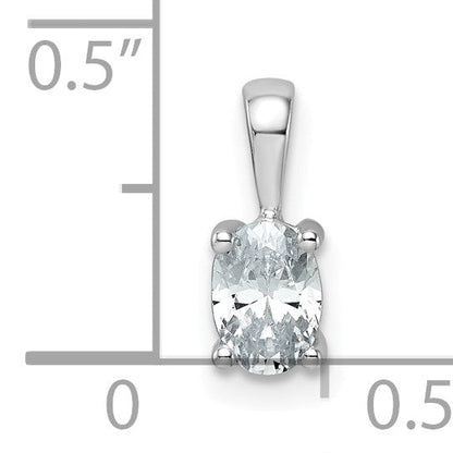 14K Weißgold 0,5 ct. zertifizierter, im Labor gezüchteter Diamant VS/SI+ G+ Oval-Anhänger mit Vierzackenfassung
