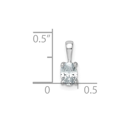 14K Weißgold Anhänger mit 0,5 ct. im Labor gezüchteten Diamanten VS/SI+ G+, oval, mit vier Krappen