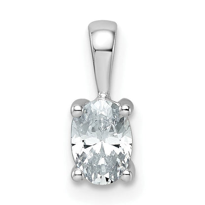 14K Weißgold 0,5 ct. zertifizierter, im Labor gezüchteter Diamant VS/SI+ G+ Oval-Anhänger mit Vierzackenfassung