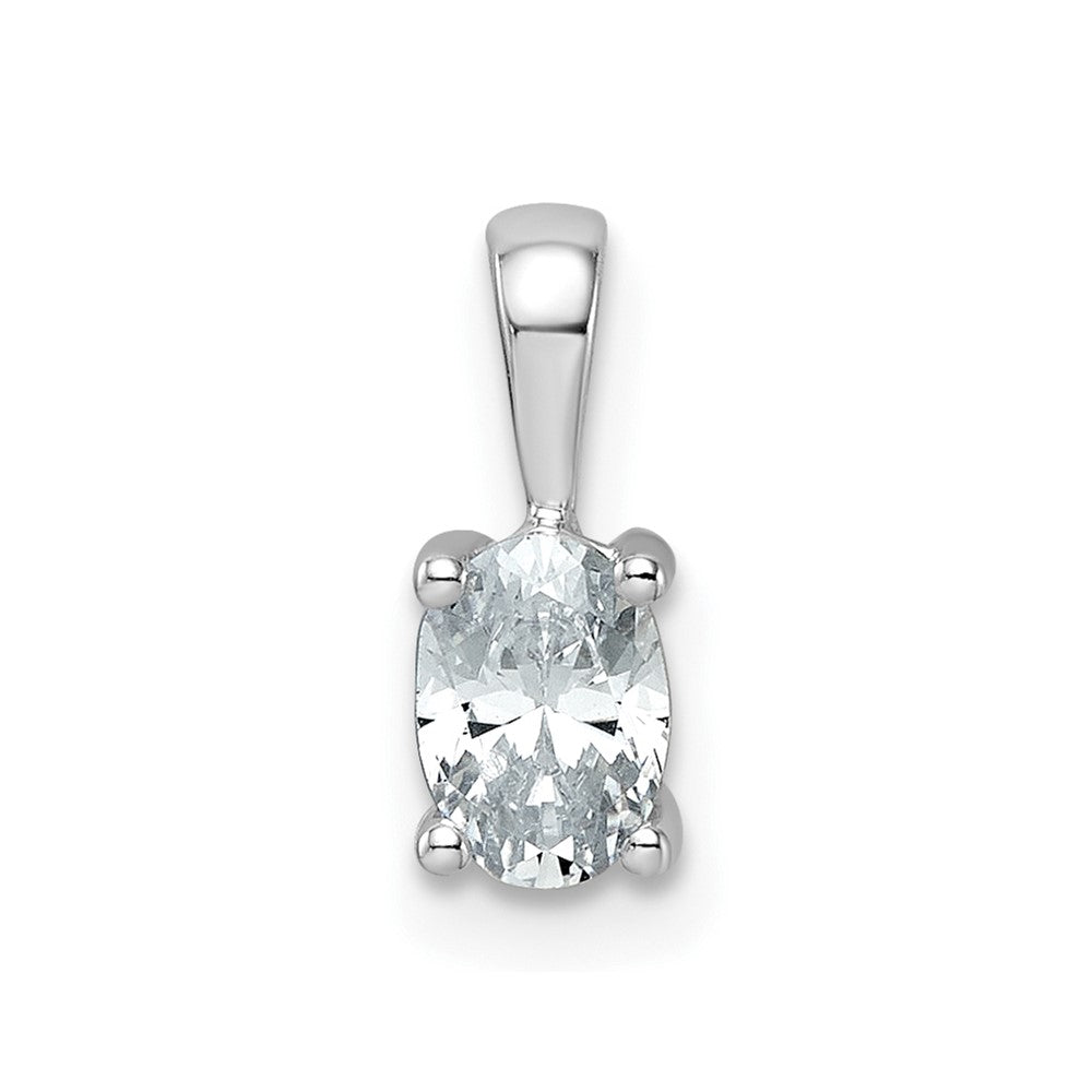14K Weißgold 0,5 ct. zertifizierter, im Labor gezüchteter Diamant VS/SI+ G+ Oval-Anhänger mit Vierzackenfassung