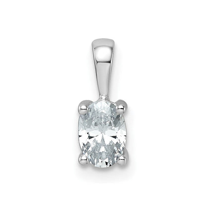 14K Weißgold 0,5 ct. zertifizierter, im Labor gezüchteter Diamant VS/SI+ G+ Oval-Anhänger mit Vierzackenfassung