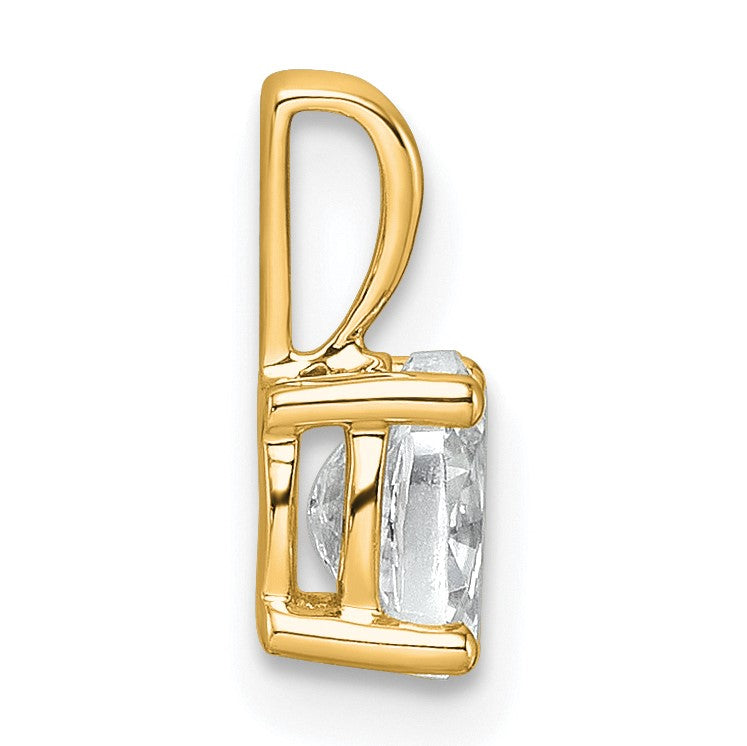 14K Gelbgold 0,5 ct. Laborgezüchteter Diamant VS/SI+ G+ Oval-Vierkrappen-Anhänger