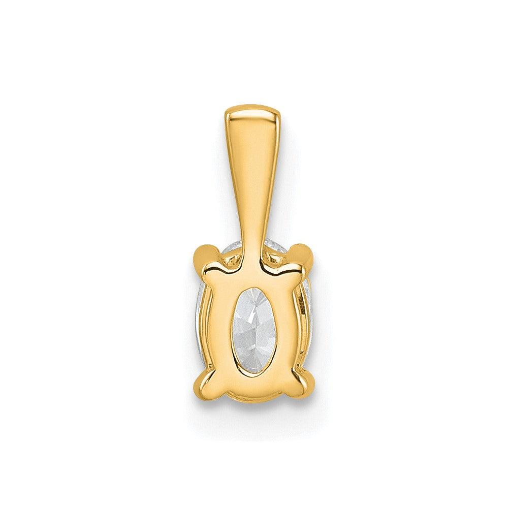 14K Gelbgold 0,5 ct. Zertifizierter Laborgezüchteter Diamant VS/SI+ G+ Ovaler Anhänger mit Vier-Krappen-Fassung