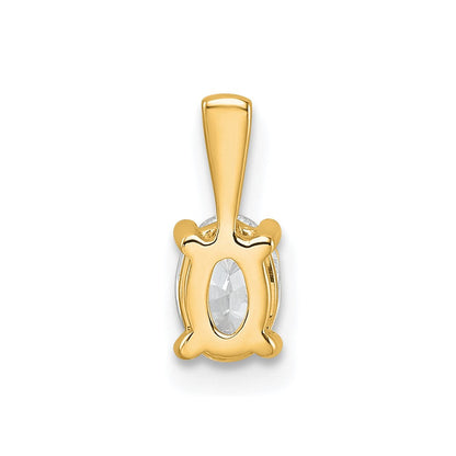 14K Gelbgold 0,5 ct. Zertifizierter Laborgezüchteter Diamant VS/SI+ G+ Ovaler Anhänger mit Vier-Krappen-Fassung