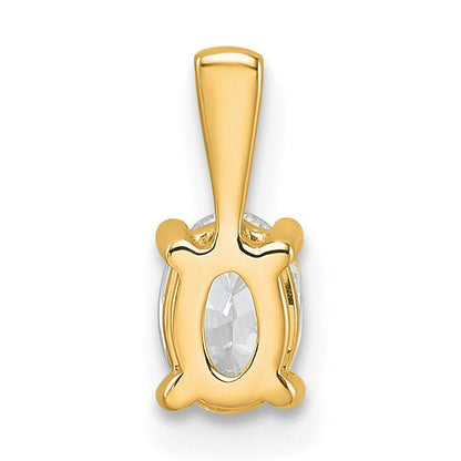 14K Gelbgold 0,5 ct. Laborgezüchteter Diamant VS/SI+ G+ Oval-Vierkrappen-Anhänger