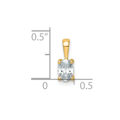 14K Gelbgold 0,5 ct. Laborgezüchteter Diamant VS/SI+ G+ Oval-Vierkrappen-Anhänger
