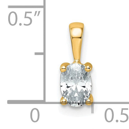 14K Gelbgold 0,5 ct. Laborgezüchteter Diamant VS/SI+ G+ Oval-Vierkrappen-Anhänger
