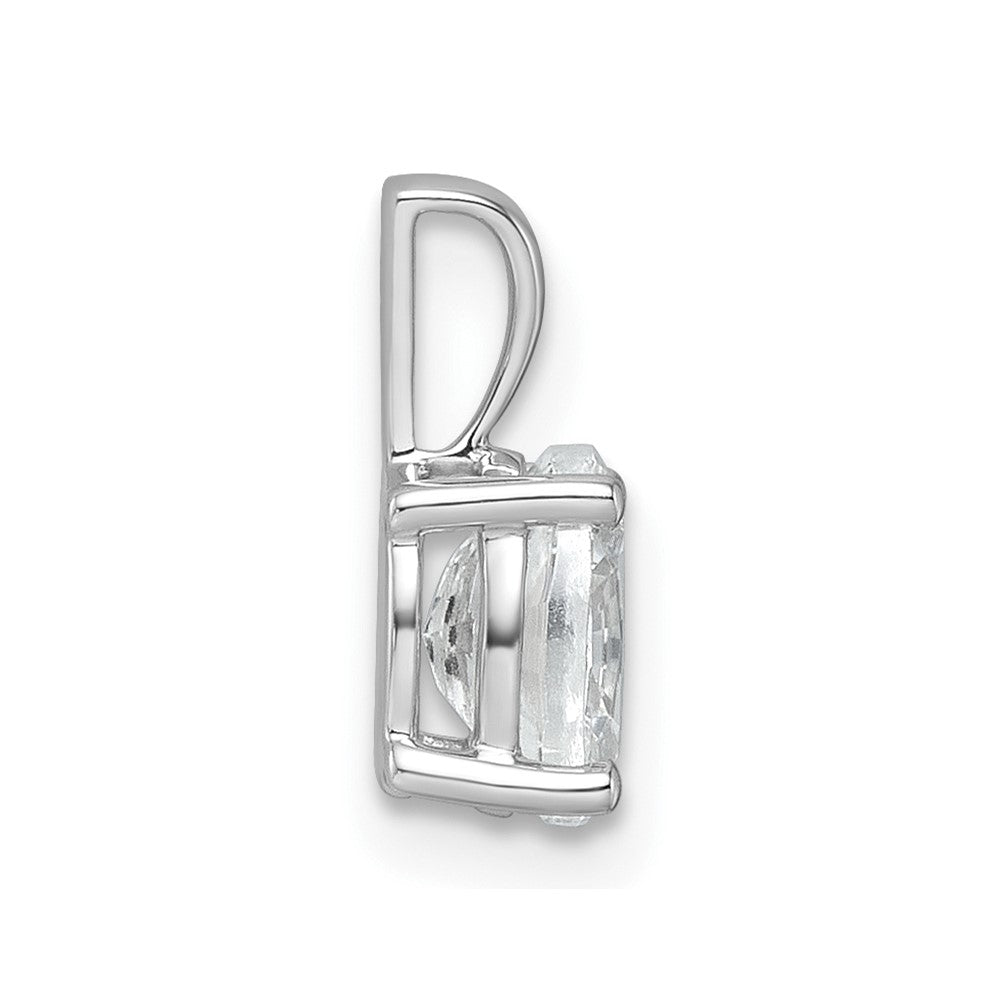 14K Weißgold Anhänger mit 0,75 ct. Laborgezüchtetem Ovalem Diamant VS/SI+ G+ in Kompletter Vier-Krappen-Fassung